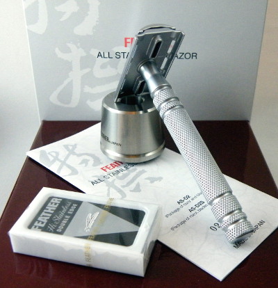 Feather All Stainless Safety Razor & Stand AS-D2S