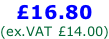 £16.80 (ex.VAT £14.00)